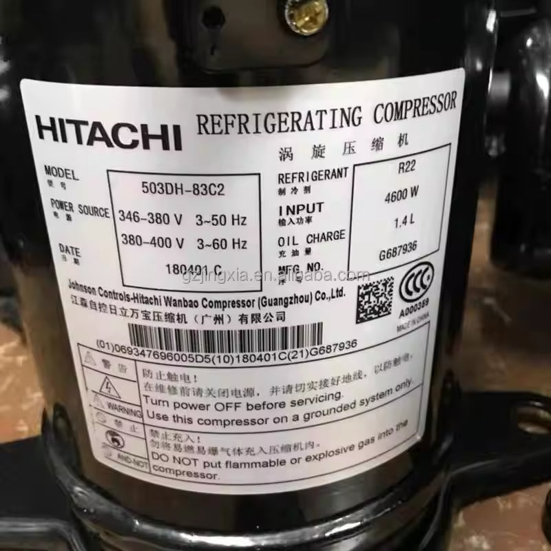 Genuine 5HP Hita-chi 503DH-80C2 503DH-83C2 503DH-83C2Y Constant Speed Inverter Scroll Compressor for air Conditioning