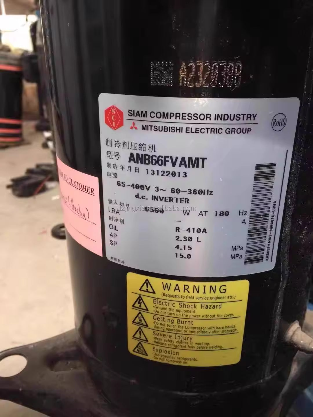 Original New Mitsubishi AHT201A864D Inverter Rotary Compressor for Air Conditioning Refrigeration and Heat Pump