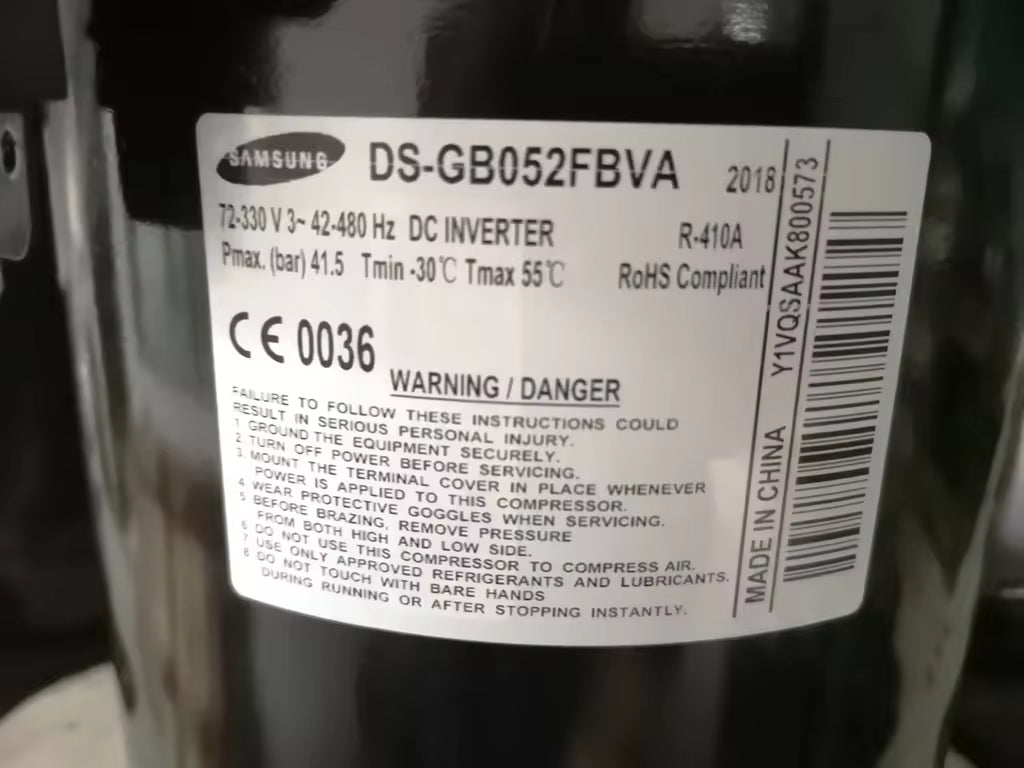 Original New Samsung DS-GB052FBVA DS-GB052FAVQ 3PH DC Inverter Scroll Compressor for Air Conditioning Refrigeration Heat Pump