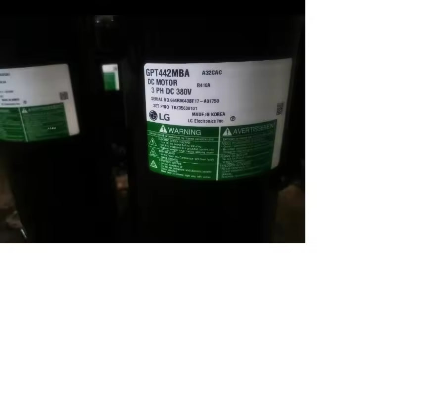 Original New LG GPT442MBA R410A Refrigerant 380V DC Inverter Rotary Compressor for Air Conditioning and Refrigeration