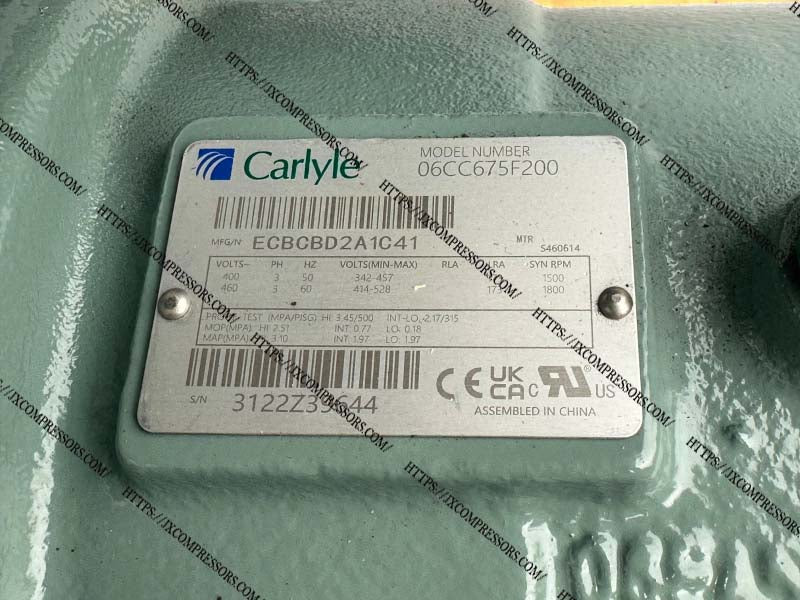 Carlyle/Carrier 06CC899F210 Semi Hermetic Compressor - JX Refrigeration Equipment
