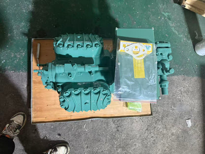 High-Capacity Semi-Hermetic Industrial Compressor 380-420V PW-3-50Hz Powerful 4-Cylinder Factory Refrigeration Unit for Cold Storage Systems - JX Refrigeration Equipment