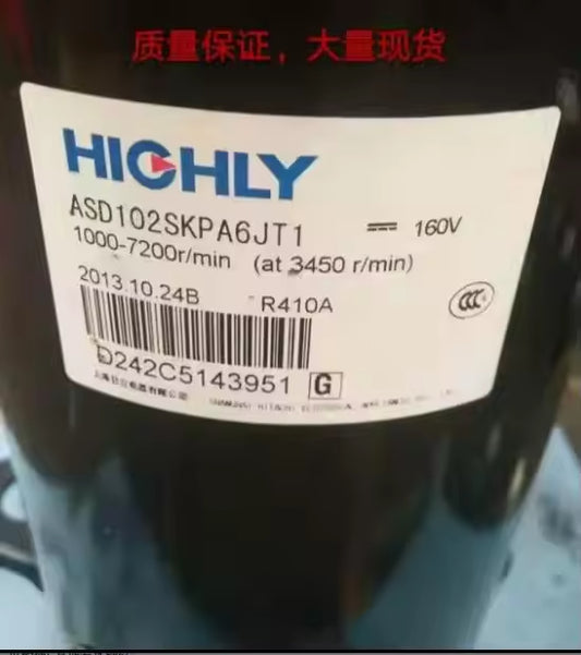 Original High-Quality High-ly ASD102SKPA6JT1 R410A Refrigerant DC Inverter Rotary Compressor for Air Conditioning Refrigeration