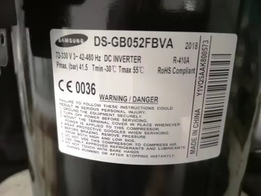 Original New Samsung DS-GB052FBVA DS-GB052FAVQ 3PH DC Inverter Scroll Compressor for Air Conditioning Refrigeration Heat Pump - JX Refrigeration Equipment