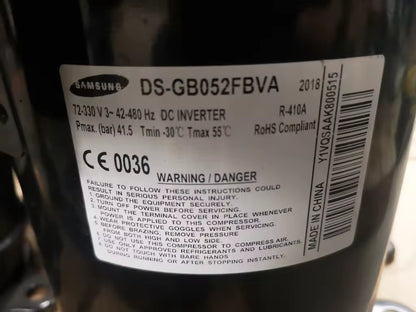Original New Samsung DS-GB052FBVA DS-GB052FAVQ 3PH DC Inverter Scroll Compressor for Air Conditioning Refrigeration Heat Pump - JX Refrigeration Equipment