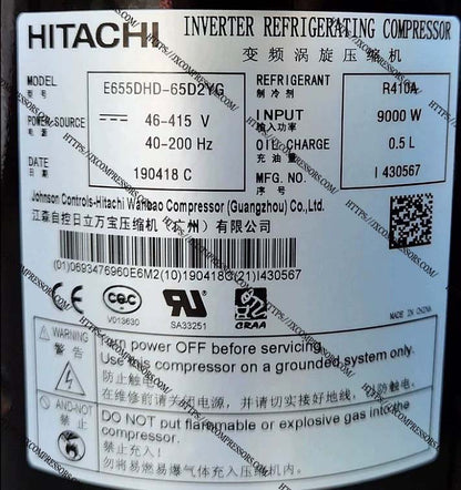 HITACHI E655DHD-65D2YG Scroll Compressor - JX Refrigeration Equipment