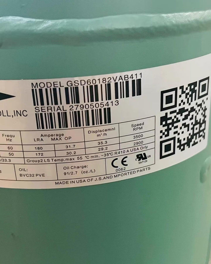 Wholesale 15 HP Bitzer Refrigeration Compressor GSD60182VAB412 With Refrigerant R410A for Chiller - JX Refrigeration Equipment