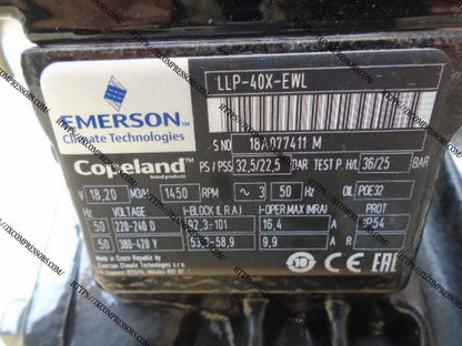 Copeland LLP-40X-EWL 4HP 220-420V 3Phase Semi-Hermetic Refrigeration Reciprocating Compressor - JX Refrigeration Equipment