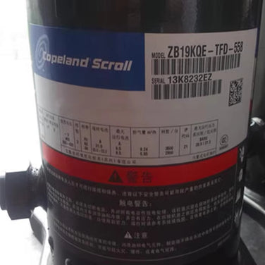 22 2.5HP Scroll Compressor ZB19KQ-PFJ-558 ZB19KQ-TFD-558 ZB19KQE-PFJ-558 ZB19KQE-TFD-558 Copeland Cold Storage Compressor - JX Refrigeration Equipment