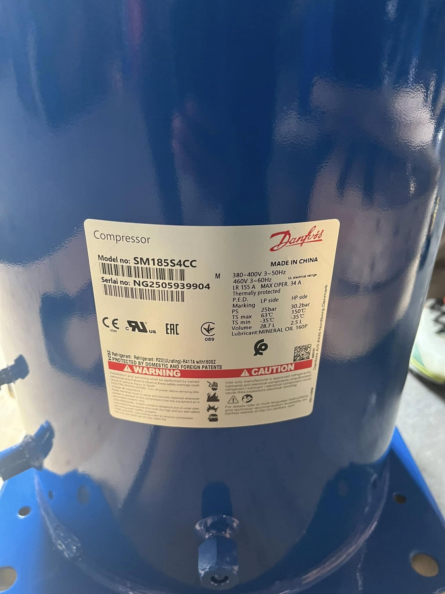 High-quality SM185 series Danfoss SM185S4CC SM185S4CA SM185S4RC SM185S4VA 15HP Scroll Compressor R22 Hermetic Compressor - JX Refrigeration Equipment