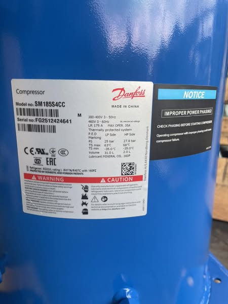 High-quality SM185 series Danfoss SM185S4CC SM185S4CA SM185S4RC SM185S4VA 15HP Scroll Compressor R22 Hermetic Compressor - JX Refrigeration Equipment