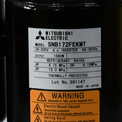 Mitsubishi SNB172FEKMT Inverter Rotary Compressor - JX Refrigeration Equipment