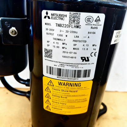 Original New TNB220FLHMT Inverter Rotary Compressor | 7130 W Rated Capacity, 2200 W Input | For Energy-Saving Air Conditioners - JX Refrigeration Equipment