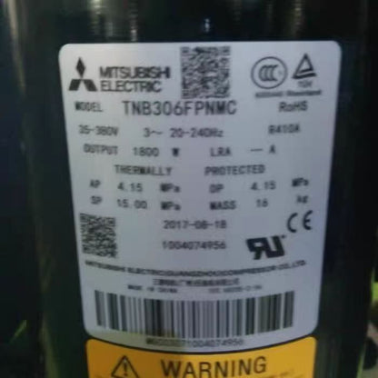 Original New High-Quality  TNB306FPGMT / TNB306FPNMT  Inverter Rotary Compressor | 30.6 cm³, 4362–16260 W, COP 3.28 | For Air Conditioning Systems - JX Refrigeration Equipment