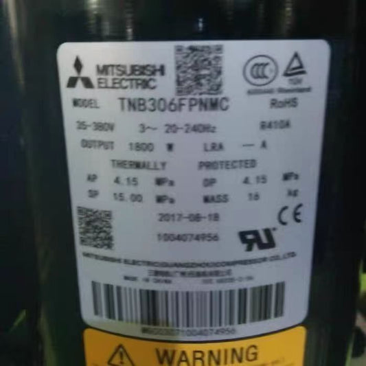 Original New High-Quality  TNB306FPGMT / TNB306FPNMT  Inverter Rotary Compressor | 30.6 cm³, 4362–16260 W, COP 3.28 | For Air Conditioning Systems - JX Refrigeration Equipment