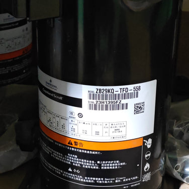 High-performance ZB29KQ-TFD scroll compressor 46200 BTU, 10.7 EER, 60Hz 460V and 37000 BTU 50Hz for R22 high-temperature air conditioning systems. - JX Refrigeration Equipment