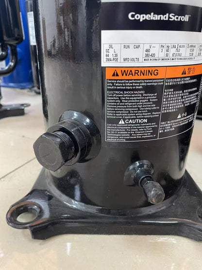 High-performance ZF18KQE-TFD scroll compressor for low and medium-low refrigeration 14950 to 45400 BTU, 3-460V, compatible with R22 R404A R407C R507. - JX Refrigeration Equipment