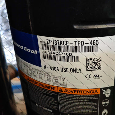 Copeland ZP Scroll Refrigeration Hermetic Compressor ZP137KCE-TFD-455 R410A 13HP 380V 3Phase - JX Refrigeration Equipment