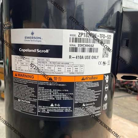 Original Copeland ZP182KCE-TFD-522 R410A 15HP Scroll Compressor for Central Air Conditioning Systems - JX Refrigeration Equipment