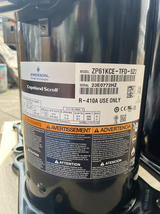 5HP Copeland ZP Series ZP61KCE-TFD-496 420 522 Digital Scroll Medium Temperature Compressor
