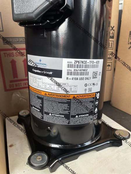 ZP67KCE-TFD Scroll Compressor 67000 BTU High Efficiency R410A 3-Phase HVAC Replacement Compressor - JX Refrigeration Equipment