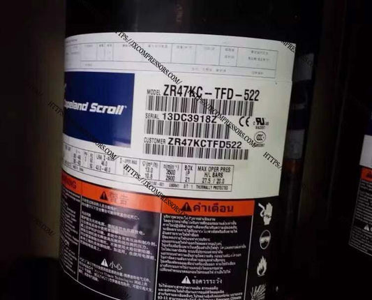 4HP Hermetic Compressors R407C 380V Emerson ZR47KC-TFD-522 R47KC-PFJ-522 ZR47KCE-TFD-522 Scroll Compressor for Ac - JX Refrigeration Equipment