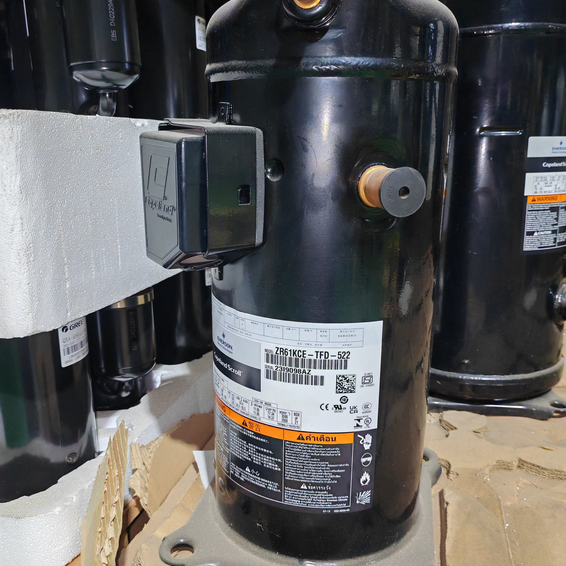 copeland ZR61KCE-TFD-522 POE oil HCFC R-22 60Hz 3 - Phase 460 V scroll compressor for AC - JX Refrigeration Equipment