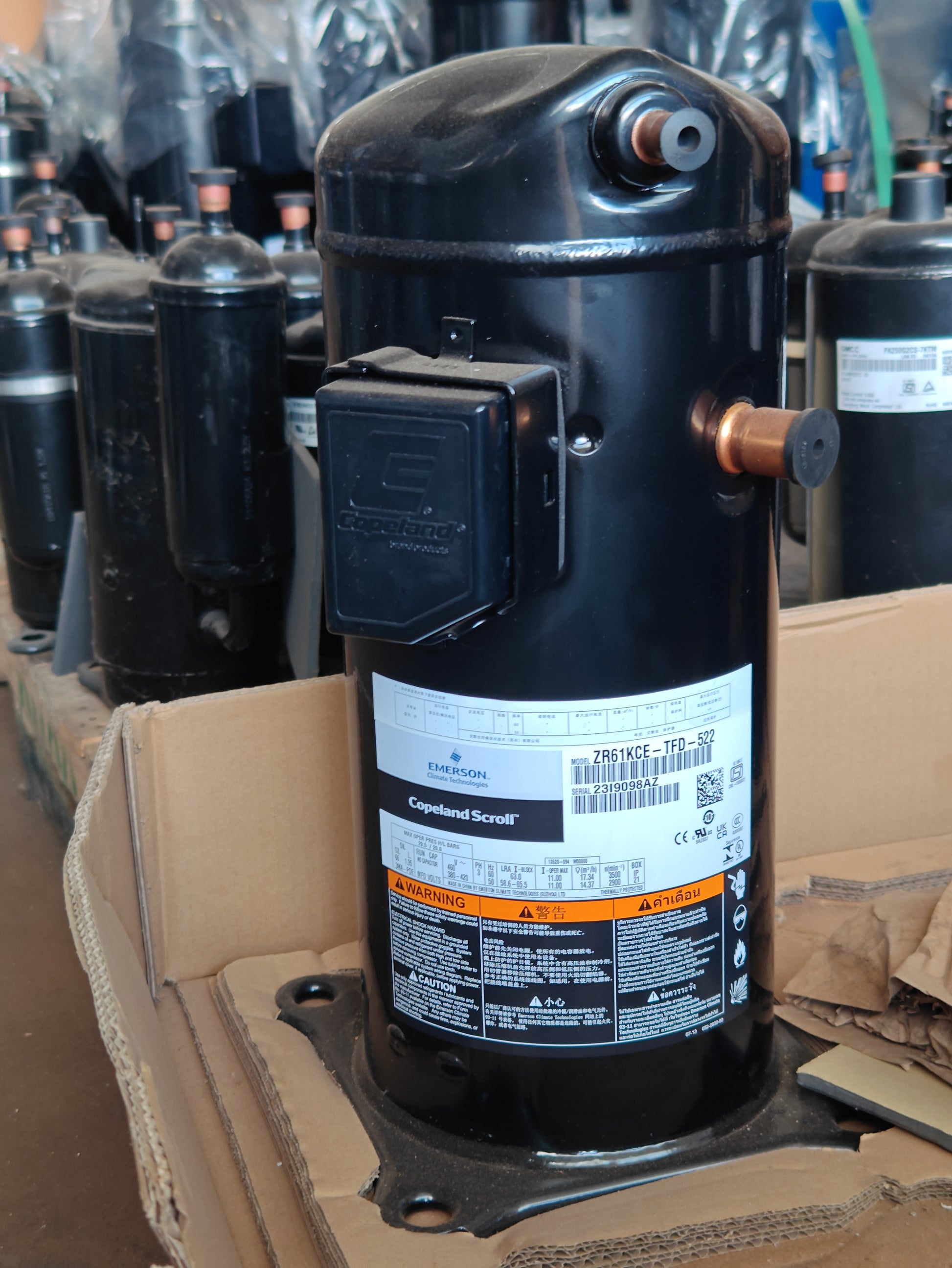 Copeland ZR61KS-TF5-522 5HP Scroll Compressor - JX Refrigeration Equipment